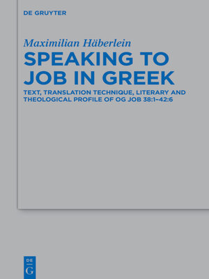 cover image of Speaking to Job in Greek